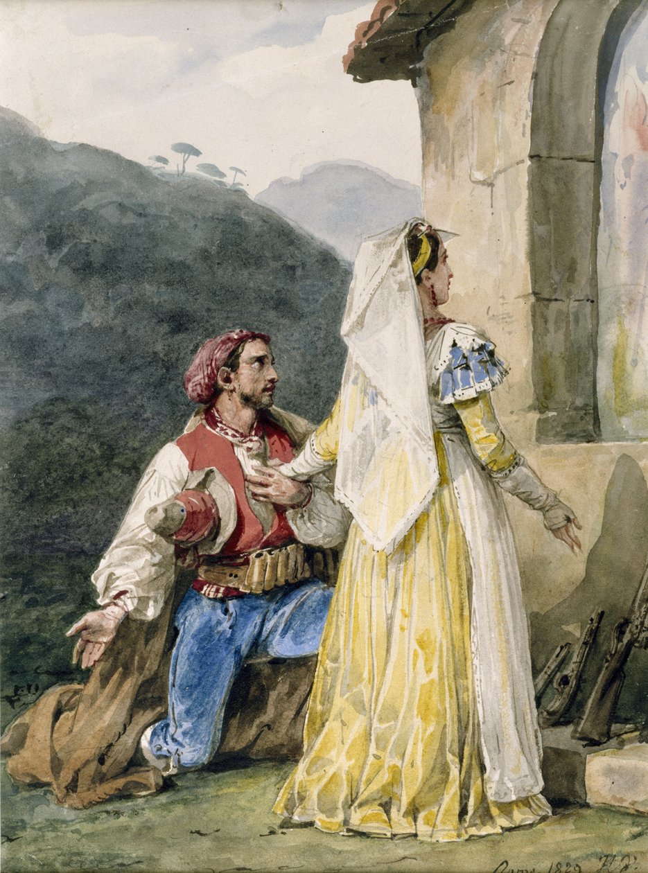 Italian Peasants at a Shrine by Horace Vernet