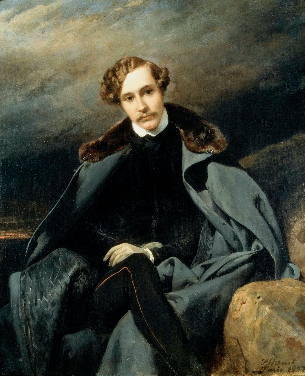 Portrait of Prince Alexander Ivanovich Baryatinsky by Emile Jean Horace Vernet