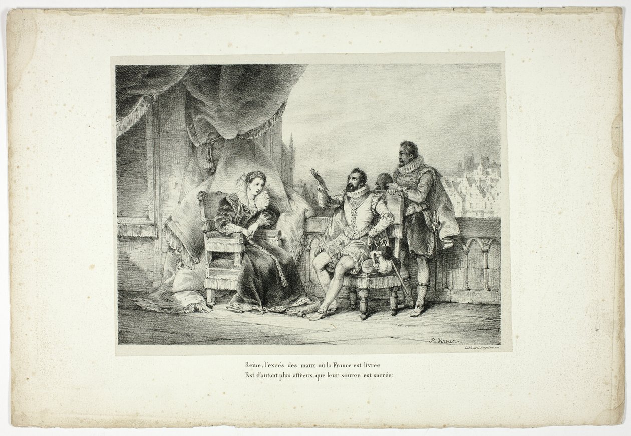 Queen, the excess of evils to which France is delivered... by Horace Vernet