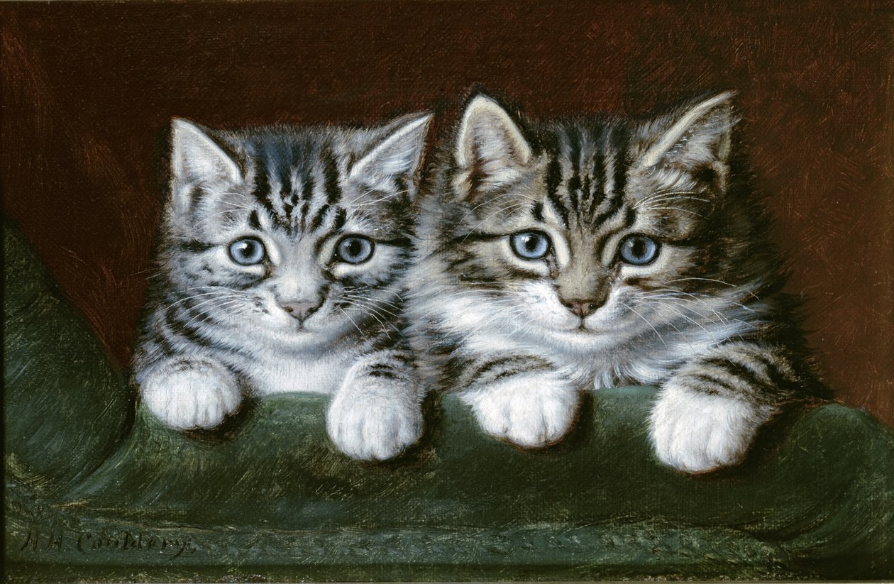 Two Tabby Kittens by Horatio Henry Couldery