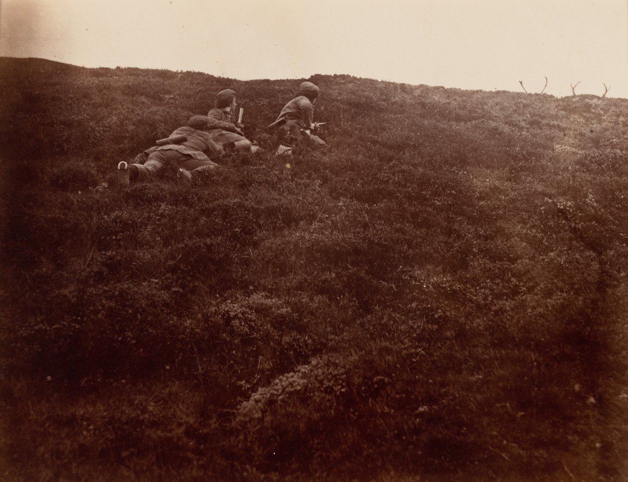 Horace and Edward Stalking Stags, 1856 by Horatio Ross