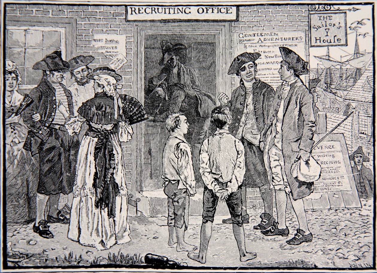 A Revolutionary recruiting office, New England by Howard Pyle