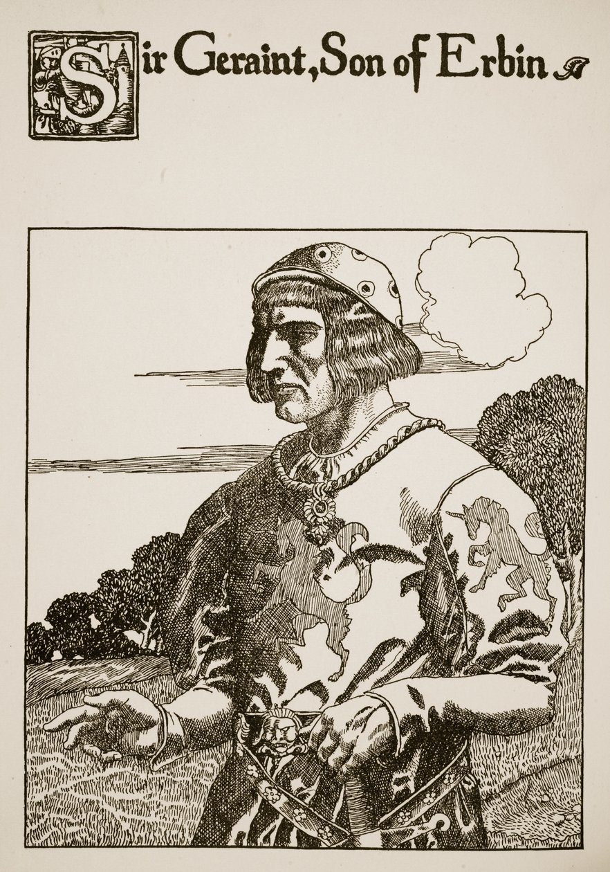 Sir Geraint, Son of Erbin, illustration from 'The Story of the Grail ...