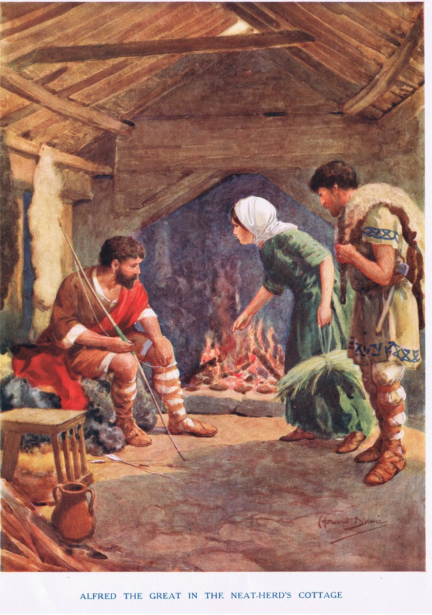 Alfred the Great in the Neat-Herd's Cottage, Illustration from 'Madame ...