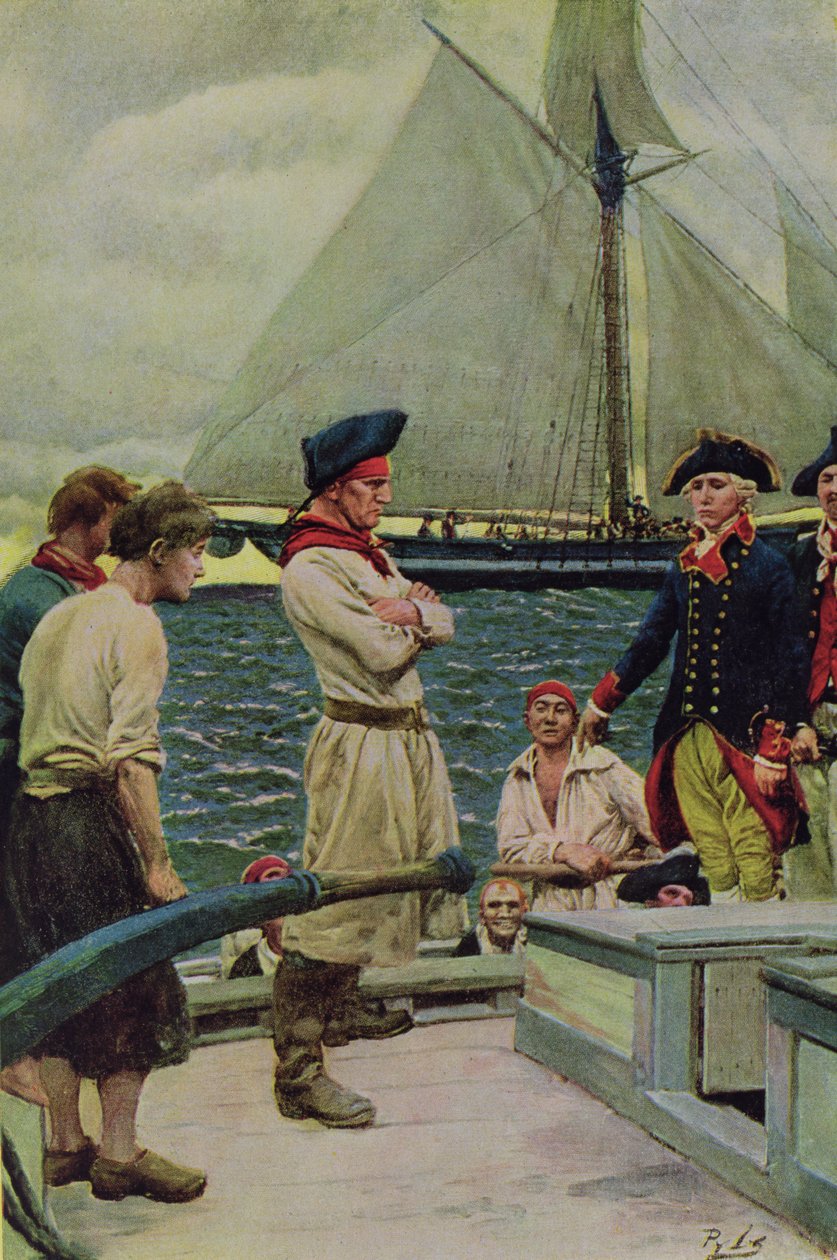 An American Privateer Taking a British Prize, illustration from ...