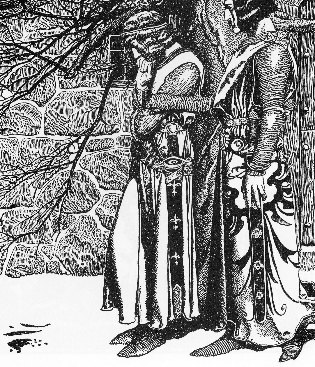 Arthurian Legend: Sir Kay and Sir Percival, Illustration by Howard Pyle from 