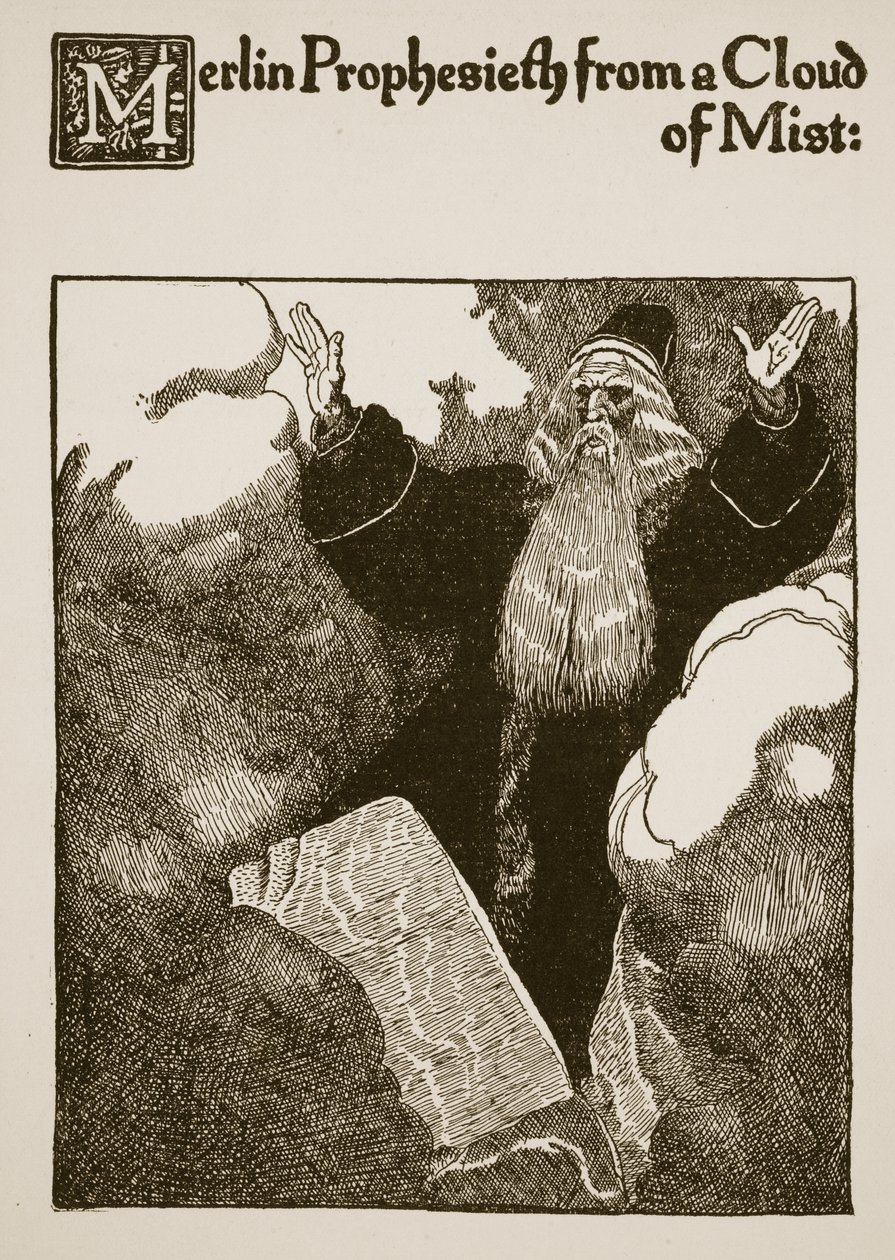 Merlin Prophesieth from a Cloud of Mist, Illustration from 