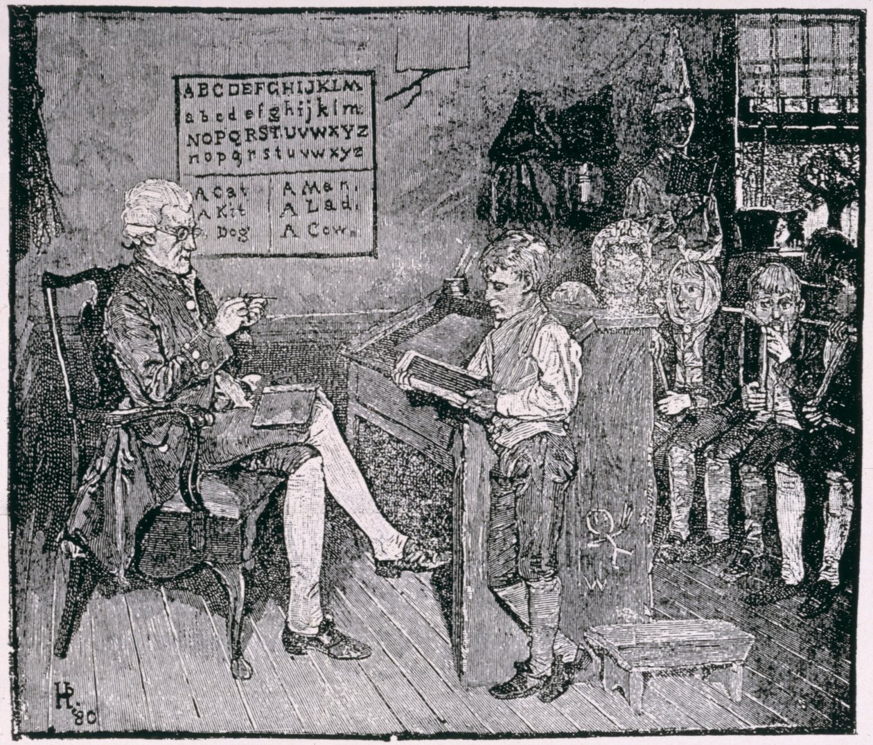 Old-Time School in Pennsylvania, from Harper