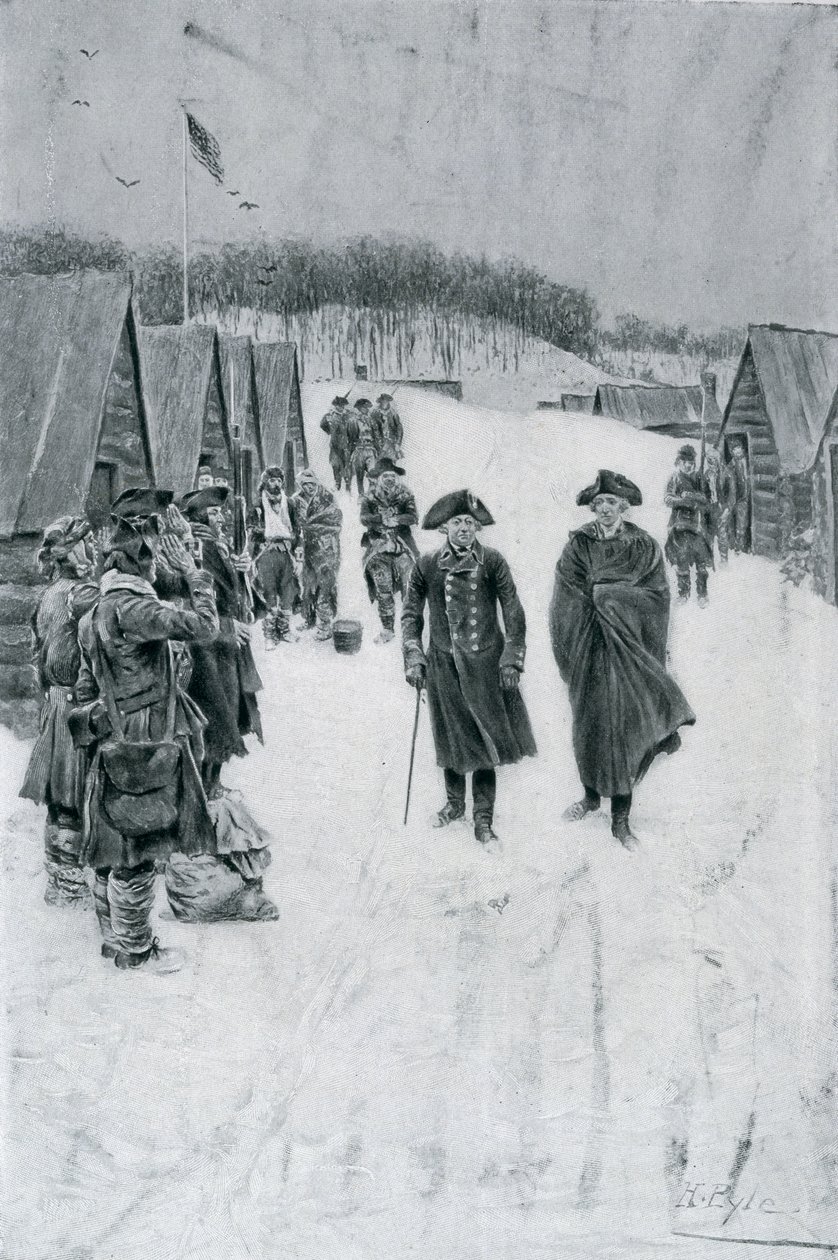 Washington and Steuben at Valley Forge, illustration from 