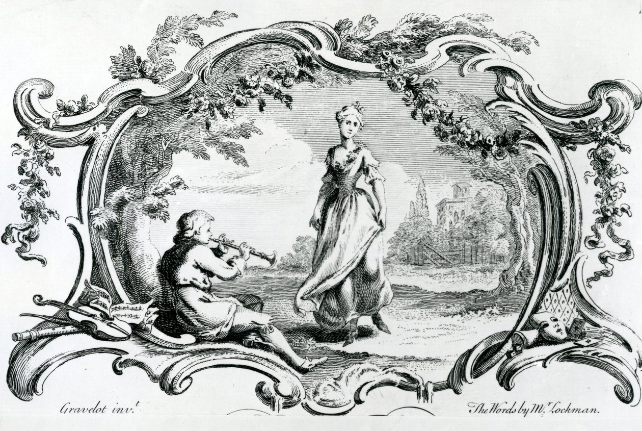 Flautist and Woman by Hubert Francois Gravelot