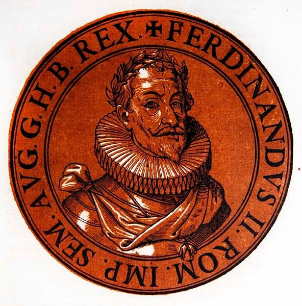 Medallion Portrait of Ferdinand II, Holy Roman Emperor by Hubert (after) Goltzius