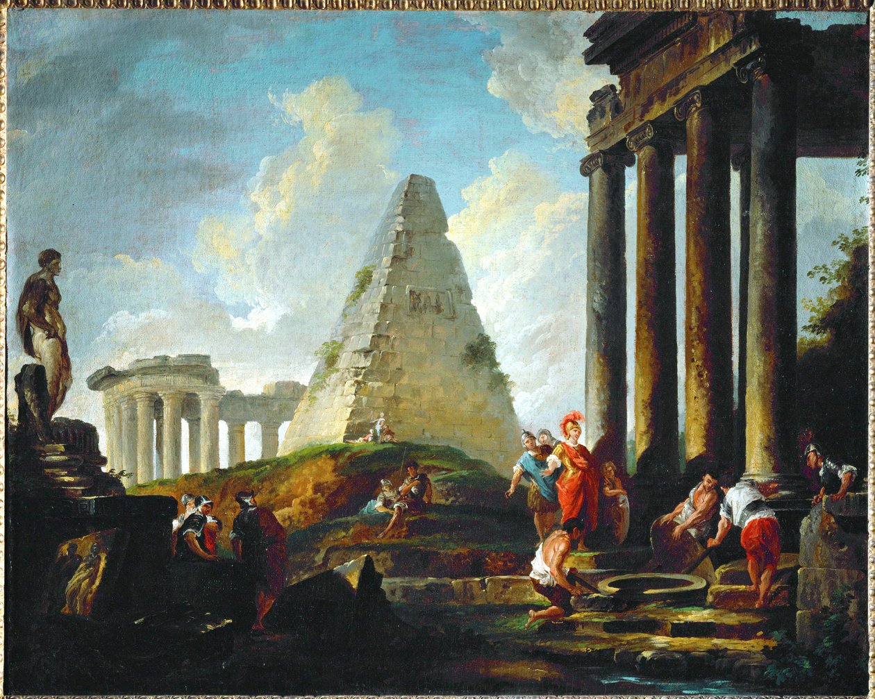 Alexander the Great in Front of the Tomb of Achilles by Hubert (circle of) Robert