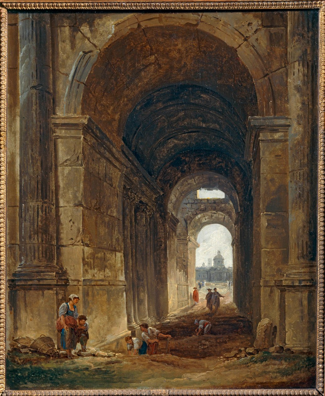View of the Arts Gate by Hubert (circle of) Robert