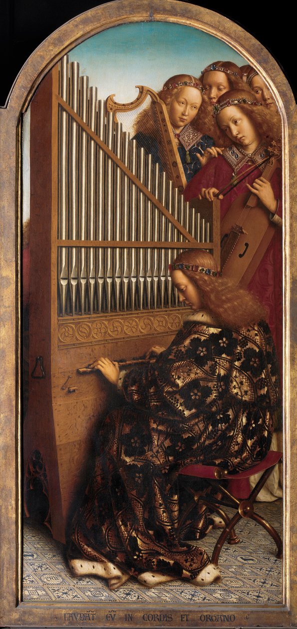 Angel Musicians with St. Cecilia by Hubert & Jan van (1390-1441) Eyck