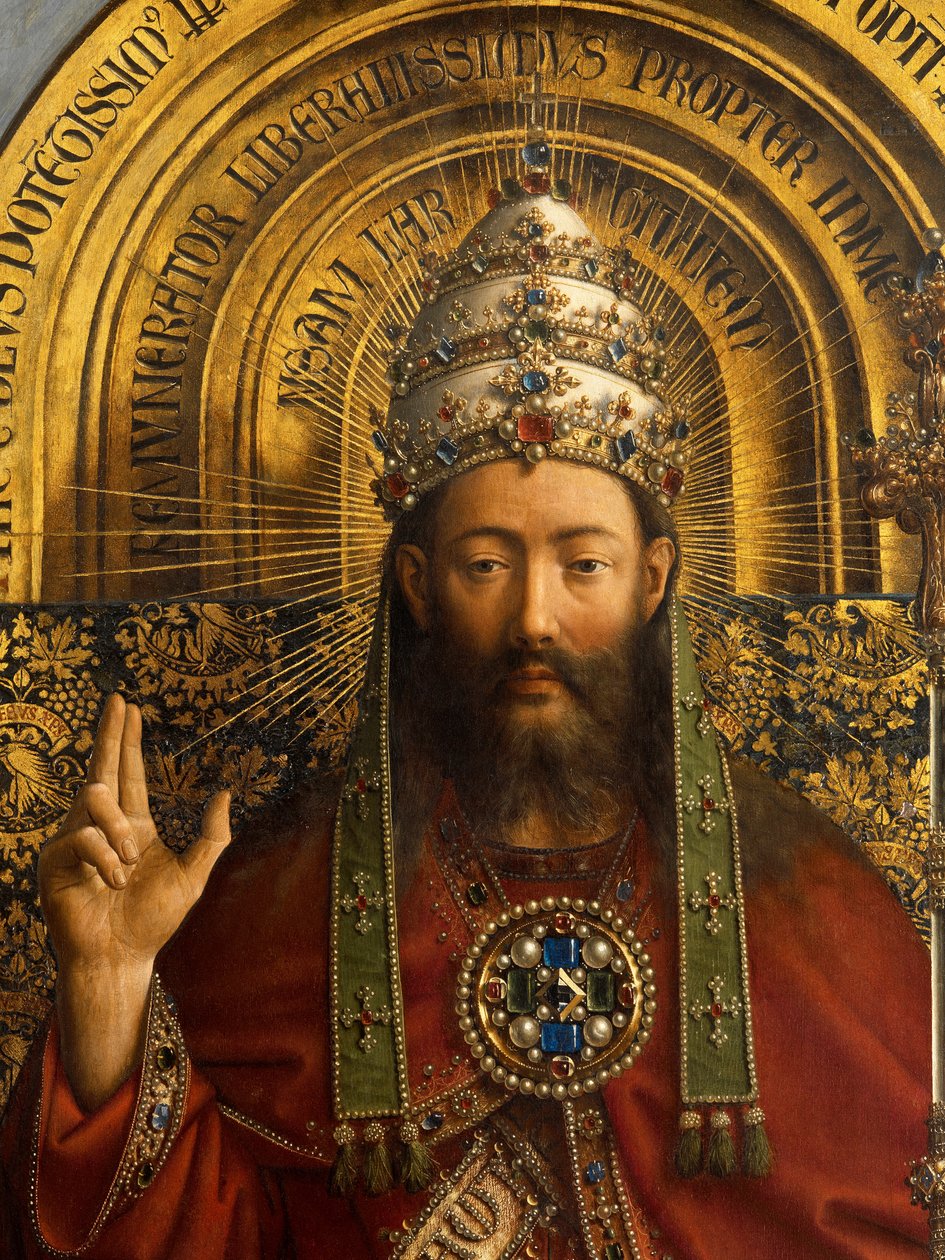 Detail of God the Father by Hubert & Jan van (1390-1441) Eyck