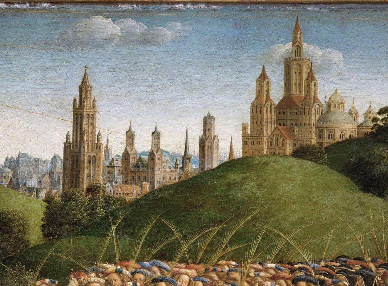The Adoration of the Mystic Lamb (detail) by Hubert & Jan van (1390-1441) Eyck