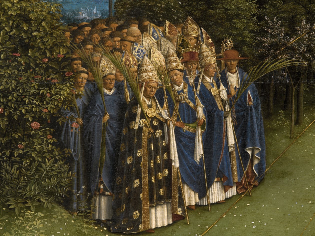 Detail of the Adoration of the Mystic Lamb, from the Centre Panel of the Ghent Altarpiece (detail) by Hubert & Jan van (1390-1441) Eyck
