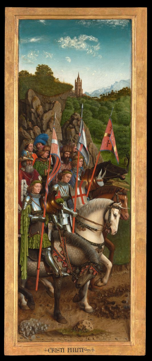 The Knights of Christ, from the left side of the Ghent Altarpiece by Hubert & Jan van (1390-1441) Eyck