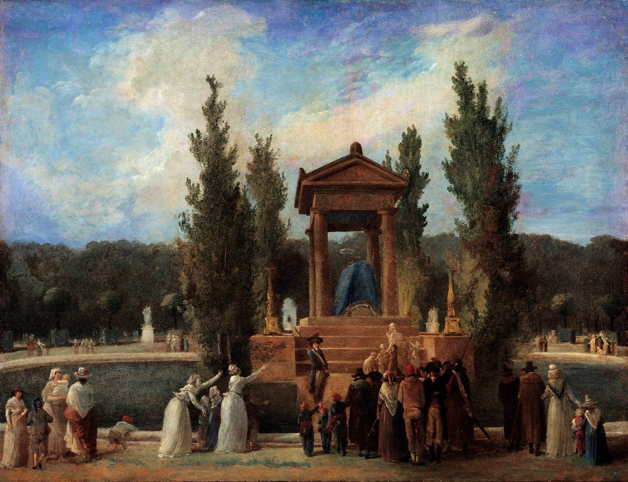 Monument Elevated at the Tuileries in Honor of Jean Jacques Rousseau by Hubert Robert