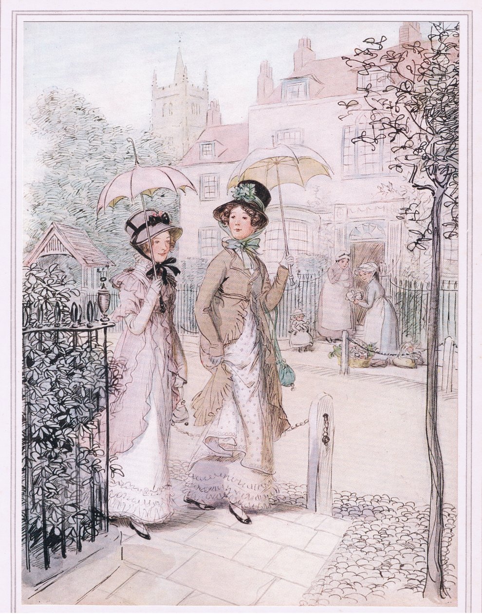 Miss Willoughby: We are known everywhere now, Susan, you and I, as the old maids of Quality Street. by Hugh Thomson