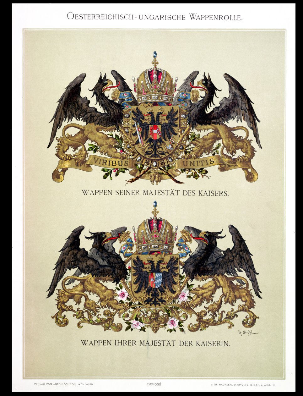 Plate with the Coats of Arms of Emperor Franz Joseph I and Empress Elizabeth of Bavaria from 