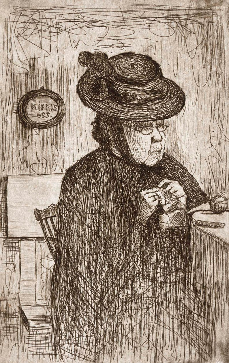 Auntie Knitting by Hugo Simberg