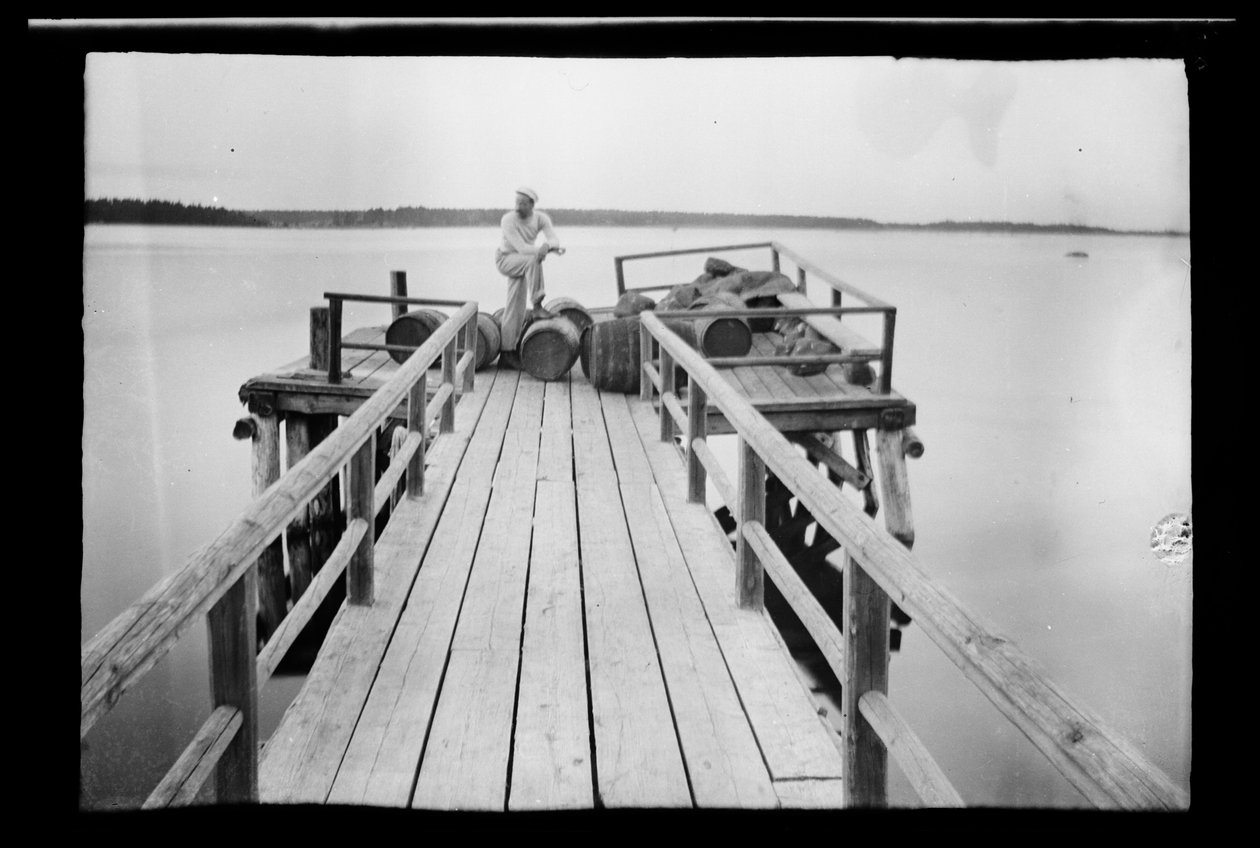 Hugo Simberg at the Steamship Pier by Hugo Simberg