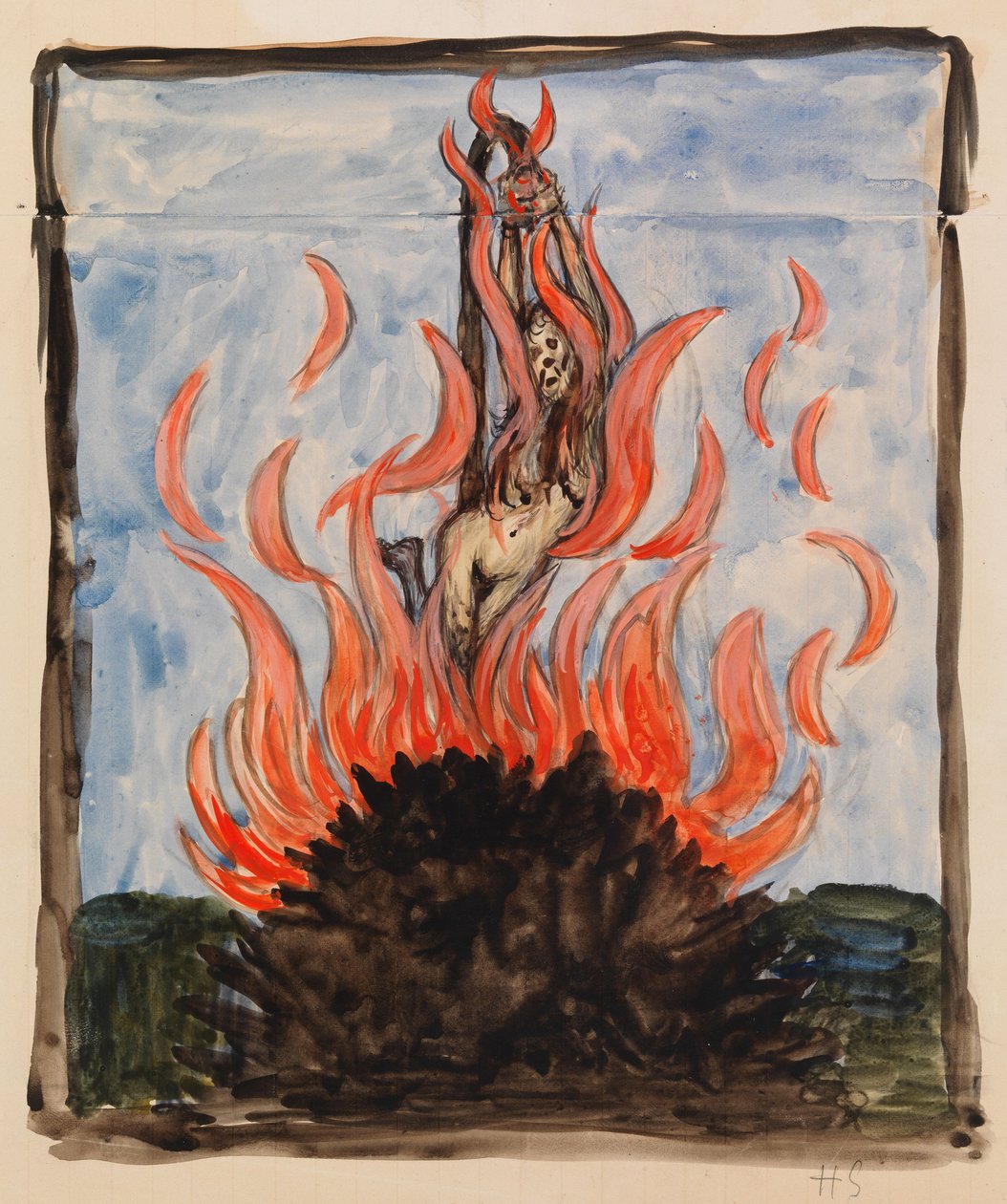 The Witch at the Stake by Hugo Simberg