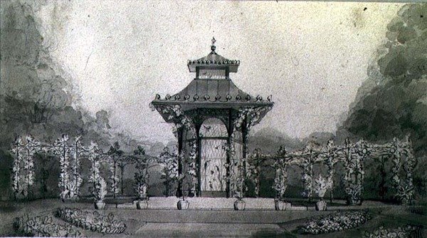 Design for an Aviary and Pergola in the Chinese Style by Humphry Repton