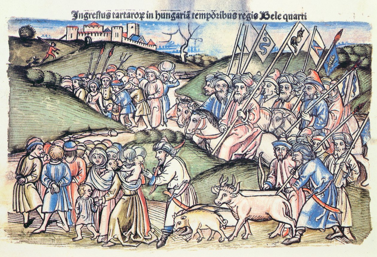 The Mongol Invasion of Hungary in 1241 during the reign of Bela IV by Hungarian School