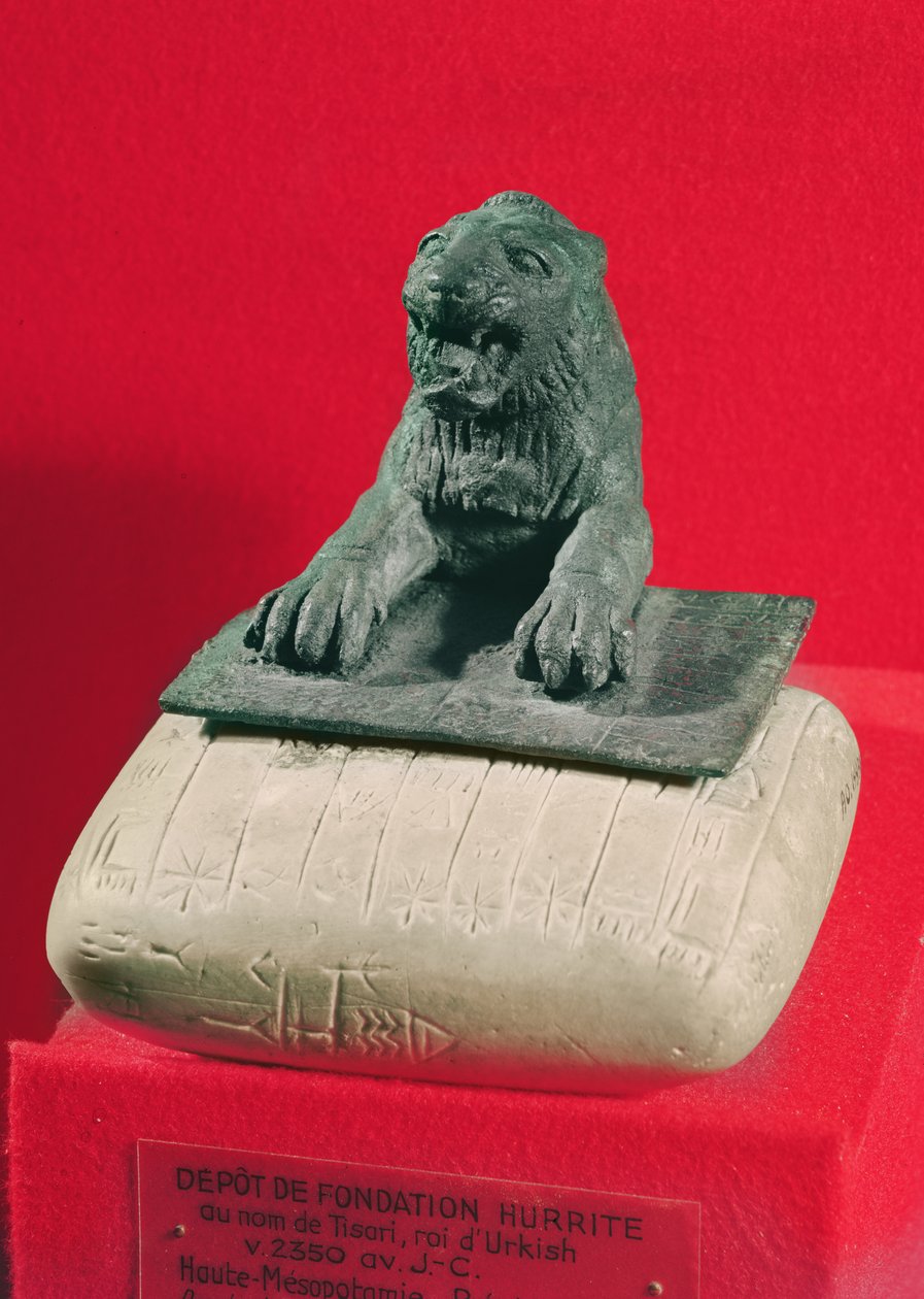 Lion Holding a Hurrian Foundation Tablet of King Tish-atal of Urkesh ...