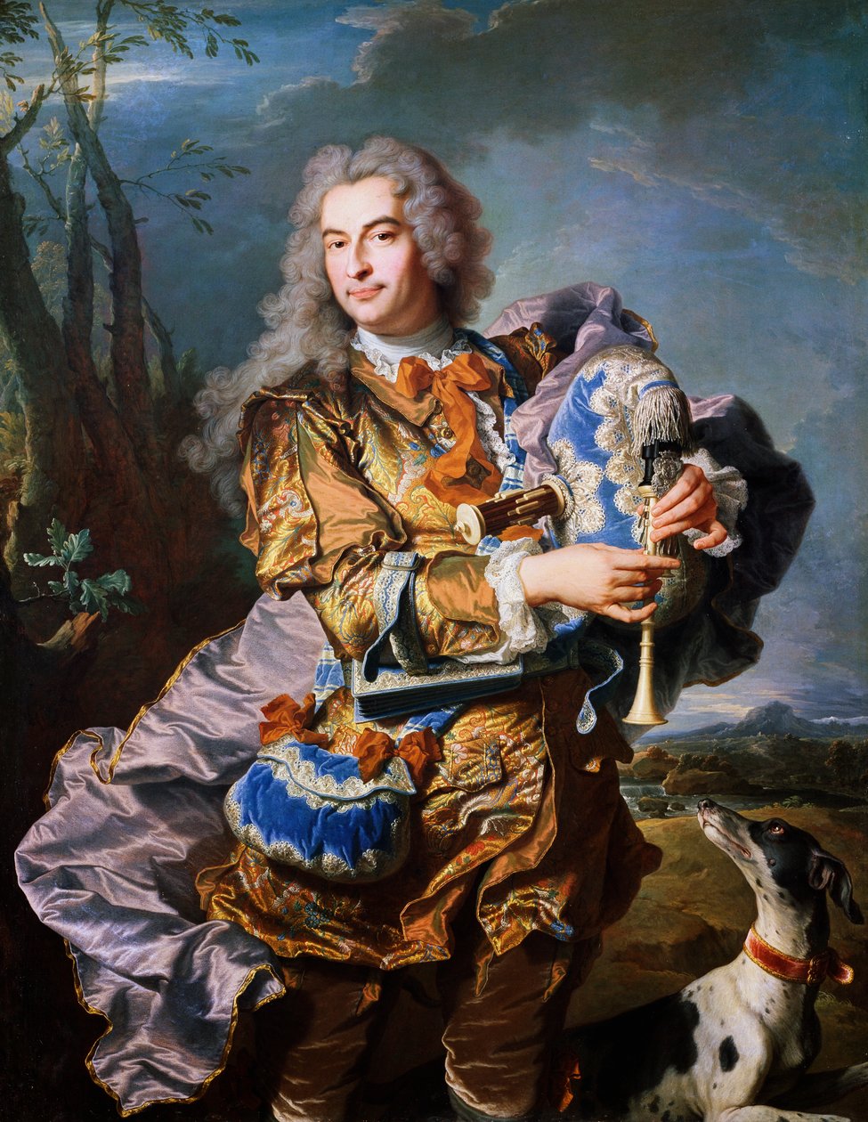 Gaspard de Gueidan Playing Bagpipes (detail) by Hyacinthe Francois Rigaud