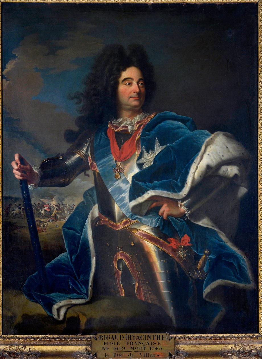 Portrait of Louis Claude Hector Duke of Villars, Marechal of France (1652-1734) with the Necklace of the Order of the Golden Fleece, ca. 1714 by Hyacinthe Francois Rigaud
