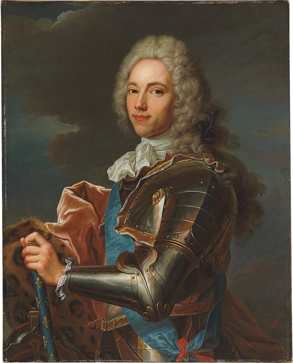 Portrait of the Duc de Broglie, in Sash of the Order of Sainte Esprit, with Baton of a Marshal of France by Hyacinthe Francois Rigaud