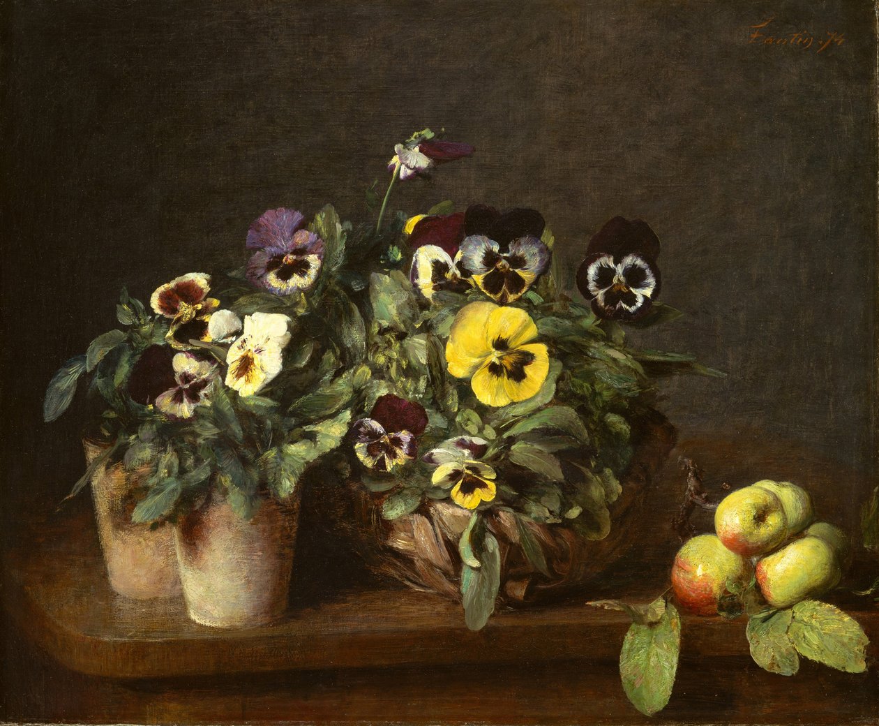 Still Life with Pansies by Ignace Henri Jean Fantin Latour
