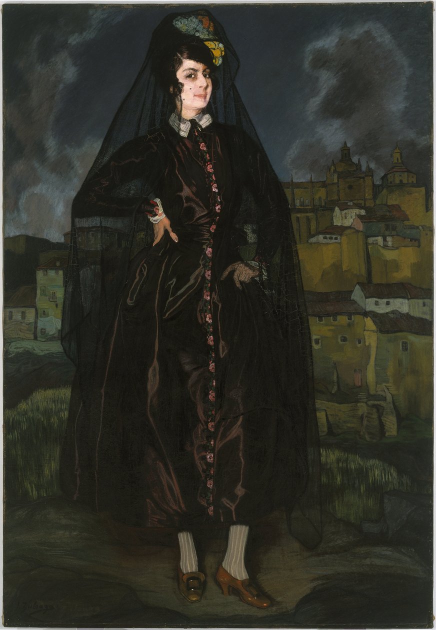 Portrait of Anita Ramírez in Black by Ignacio Zuloaga