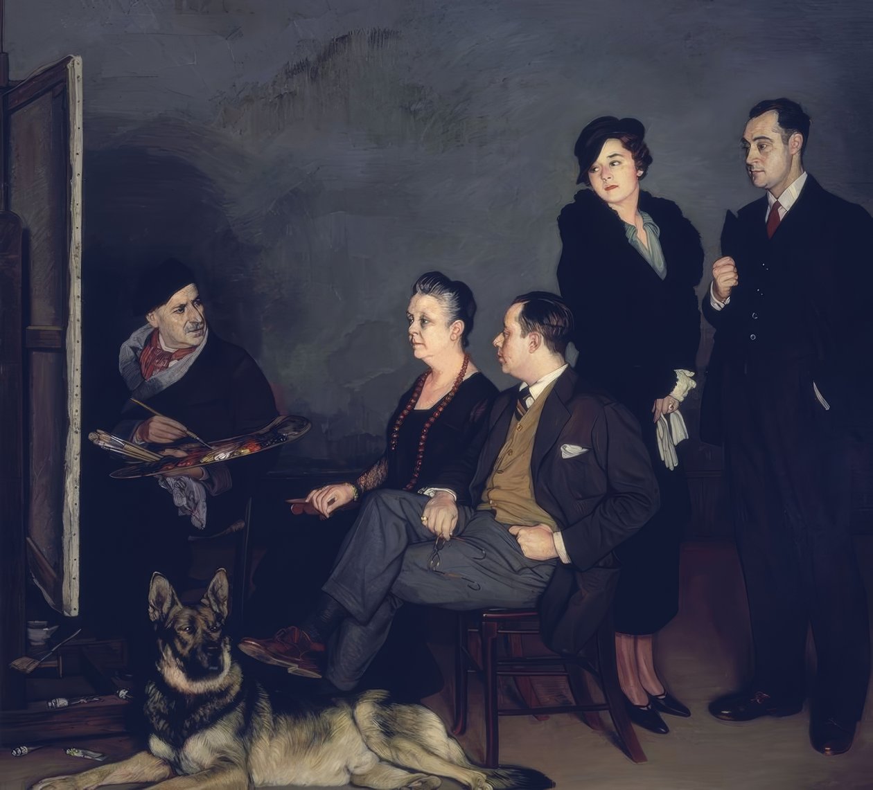 The Painter and His Family – 1937 – Oil on Canvas by Ignacio Zuloaga y Zabaleta