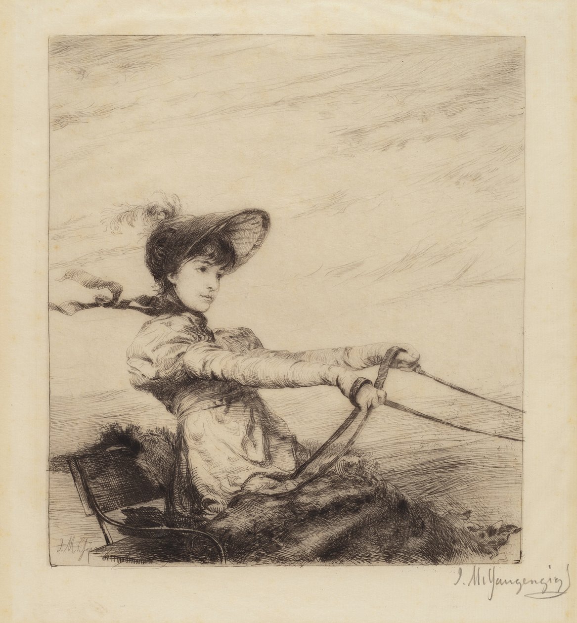 Untitled (Woman Driving Carriage) by Ignaz Marcel Gaugengigl