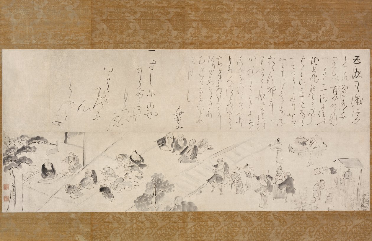 Group Pilgrimage to the Jizo Nun by Ike no Taiga
