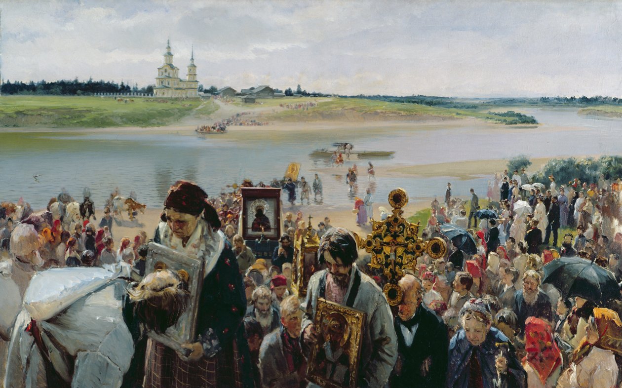A Religious Procession by Illarion Mikhailovich Pryanishnikov