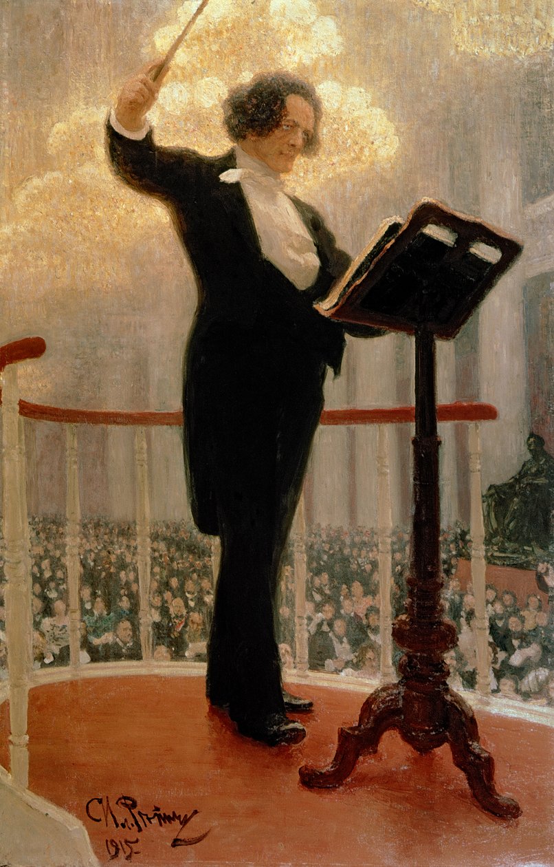 Portrait of the Russian Composer Anton Grigoryevich Rubinstein (1829-1894) 1915 by Ilya Efimovich Repin
