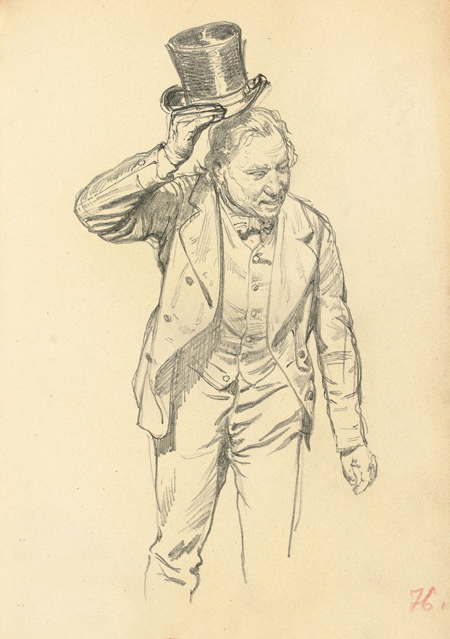 Man Tipping his Hat by Ilya Efimovich Repin