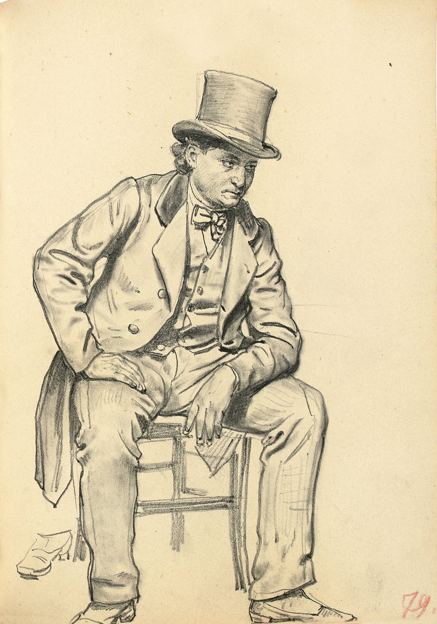 Seated Man, Arm Leaning on His Leg by Ilya Efimovich Repin