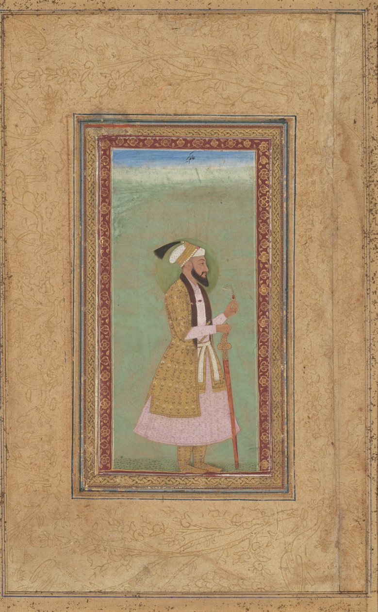 Portrait of a Prince with a Ruby by Indian 18th Century