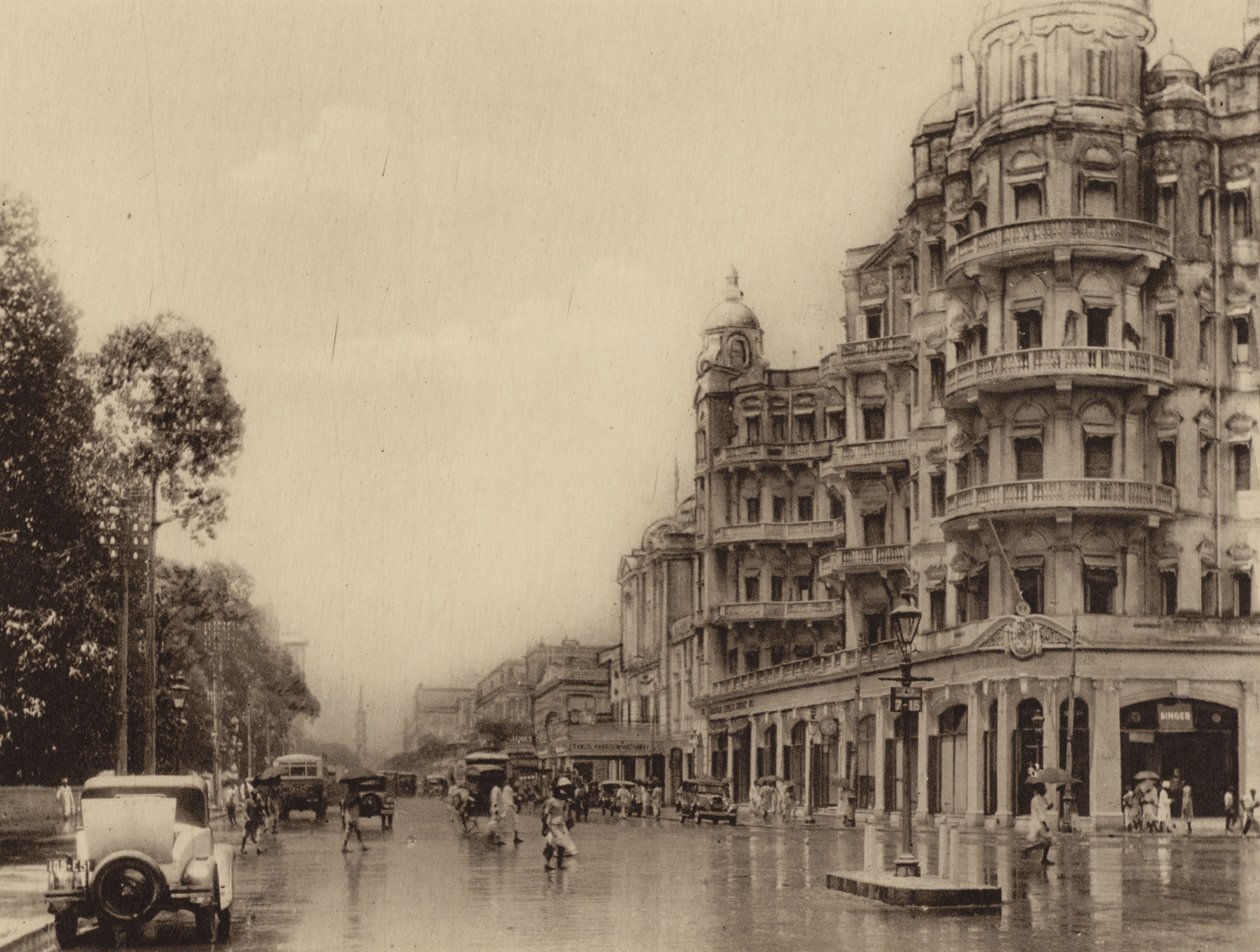 Esplanade Mansions and Government Place East with a view of Old Court House Street by Indian photographer