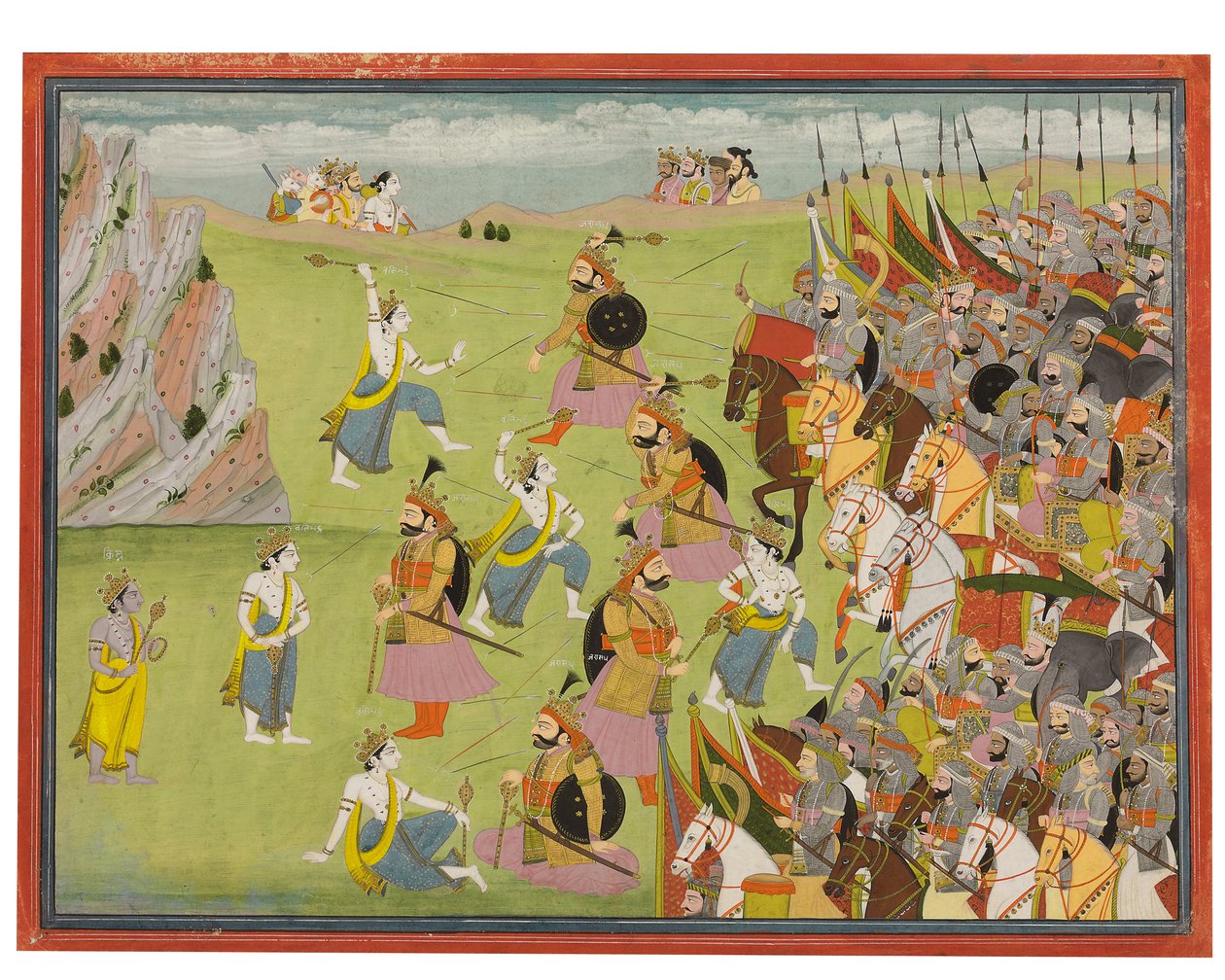 A painting from the Mahabharata: Balabhadra fighting Jarasandha, Kangra or Garhwal, c.1810-20 by Indian School