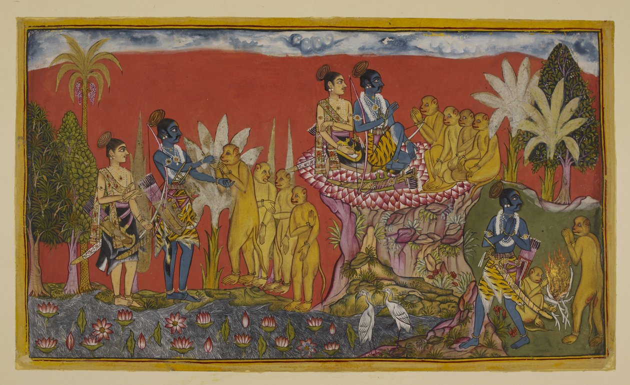 Hanuman now brings Rama and Laksmana into the presence of Sugriva on ...