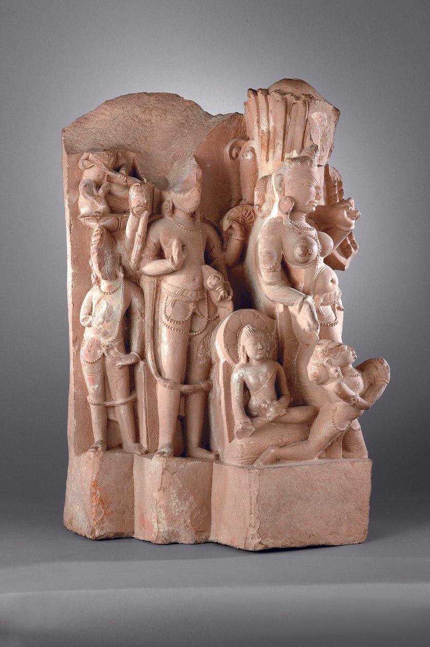 Attendants of Vishnu with Gada by Indian School