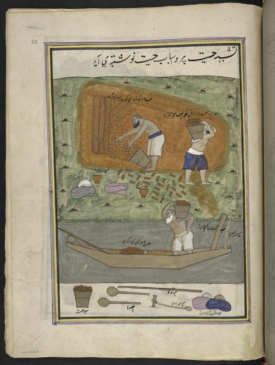 Brick-Makers with Kiln and Boat for Transporting Bricks, from 