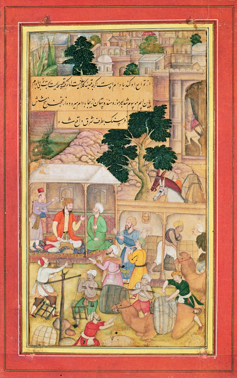 Emperor Babur in conversation with an old man, 15th-17th century by Indian School